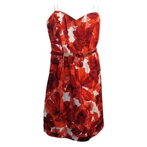 🆕 City Studio Floral Red Strapless Dress 3